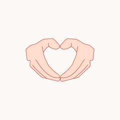 hand icon forming love, illustration icon for affection