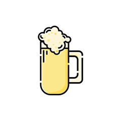 glass of beer icon, drink icon symbol illustration.