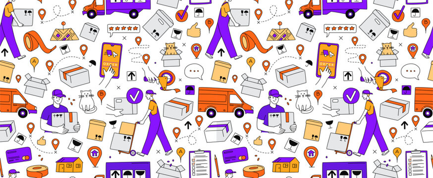 Online service for moving. Moving to a new house. Packing in boxes and delivery by car, van, truck.