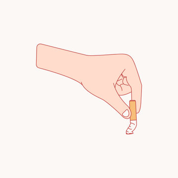 turn off cigarette hand icon, illustration icon for health