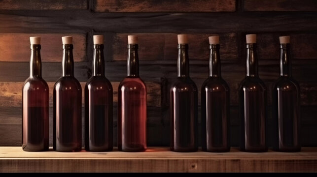 wine bottles in a bar