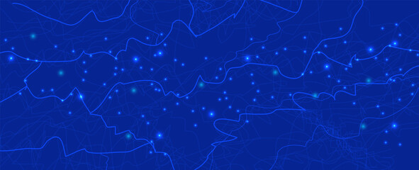 Abstract Artificial intelligence. Cloud computing. Machine learning. Technology web background. Virtual concept