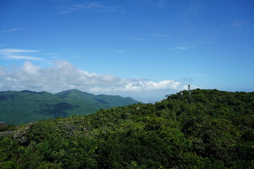 Fototapeta na wymiar Blue Sky and Mountains in Sanya