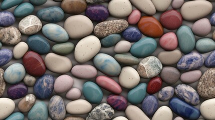 Fototapeta na wymiar Seamless Texture of Rounded Multi-Colored Marble Stone