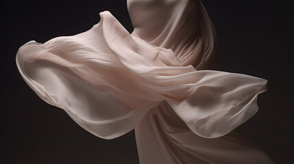 Fototapeta premium tissu blanc en mouvement, généré par IA