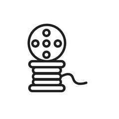 Fishing Line Sewing Outline Icon