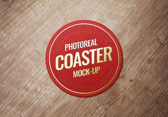 Coaster Mockup Template Restaurant Pub Cafe Bar Beer Round