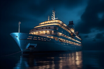 cruise ship in the harbor generated with AI