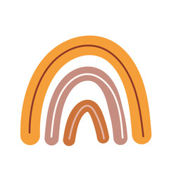 Rainbow boho print. Scandinavian Rainbow Modern Childish style. Element for print, postcard and poster isolated on white