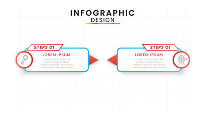 Infographic template for business. Timeline concept with 2 steps.