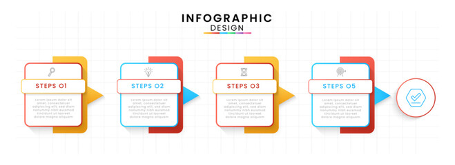Infographic template for business. Timeline concept with 4 steps.
