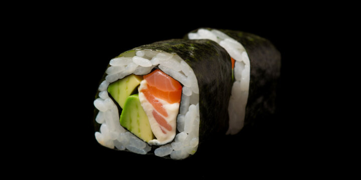 sushi hossomaki black background