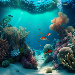 Fototapeta na wymiar coral reef in sea , Generative AI 