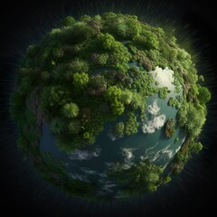 grüner Planet Erde, Umweltschutz, generative AI
