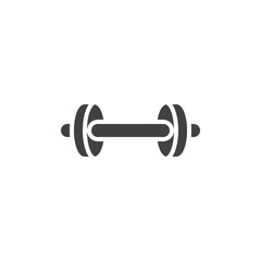 Barbell, dumbbell vector icon