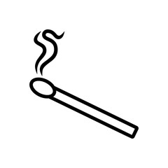 Match icon. Extinguished match vector icon isolated on white background.