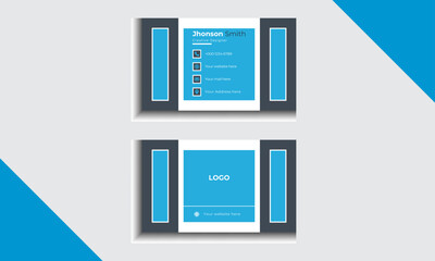 Blue modern creative vector design, layout in rectangle size business card