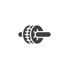 Exercise roller wheel vector icon