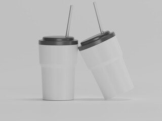 Coffee cup 3d illustration with white background