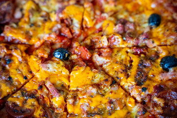 pizza part partage gourmandise fast food