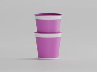 Coffee cup 3d illustration with white background 