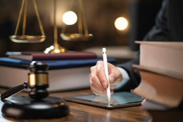 Obraz premium lawyer working in office. Advice,Legal lawand justice concept.