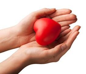 Close-up red Heart in hands, love concept