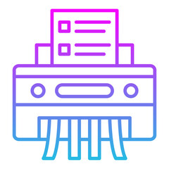 Paper Shredder Line Gradient Icon