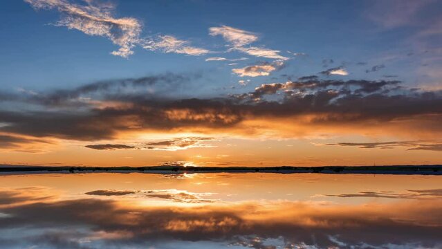 Timelapse footage of epic sunrise clouds on the horizon