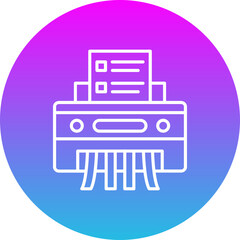 Paper Shredder Gradient Circle Line Inverted Icon