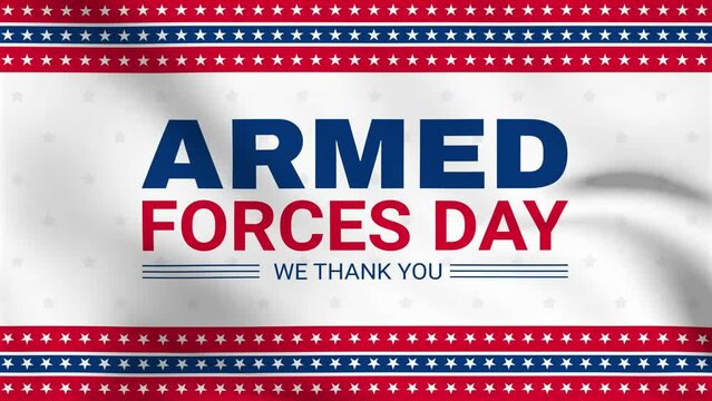 Armed forces day 4k video animation. We Thank You. Honoring the Sacrifices of Our Armed Forces