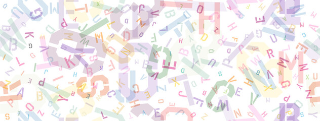 Seamless abstract pattern of their letters and numbers for texture, textiles, packaging and simple backgrounds
