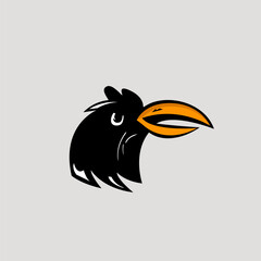 bird's head logo with black base color.