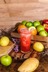 smoothies. Juice and smoothie ingredients. Healthy eating / diet concept.