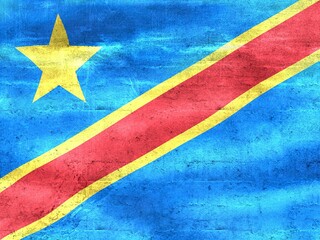 Democratic Republic of the Congo flag - realistic waving fabric 