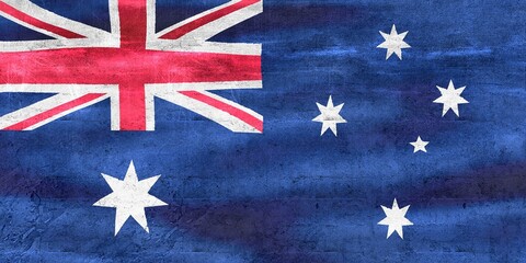 Australia flag - realistic waving fabric flag