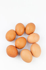 Eggs isolated on a white background. Close-up.