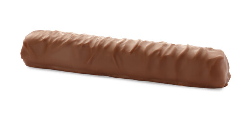 Sweet tasty chocolate bar isolated on white
