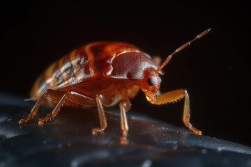 Bedbug. Close up of Cimex hemipterus - bed bug. Macro photography of a bedbug