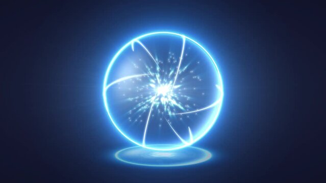A beautiful sphere with a bright glow and particles
