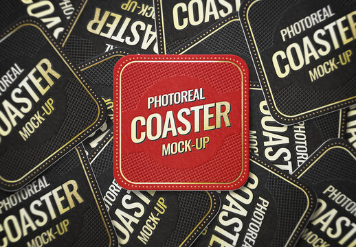 Coaster Mockup Template Restaurant Pub Cafe Bar Beer Square