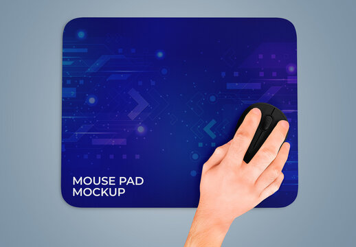 Hand with Mouse Pad Mockup
