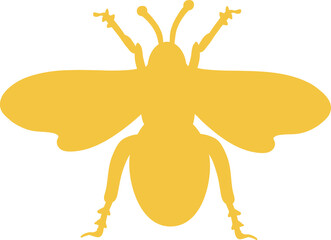 Bee yellow silhouette for decoration.