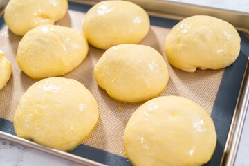 Baking brioche buns