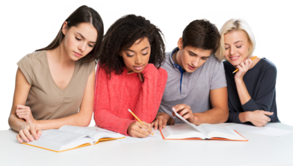 mutiracial students studying