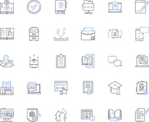 Data analytics line icons collection. Insights, Data, Analytics, Metrics, Dashboards, Visualization, Patterns vector and linear illustration. Algorithms,Optimization,Interpretation outline signs set