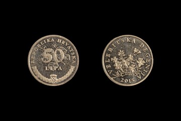 Croatian Kuna, lipa denomination, coin obverse and reverse. - obrazy, fototapety, plakaty