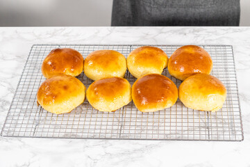 Baking brioche buns