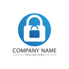 key and lock icon padlock logo and symbol vector design