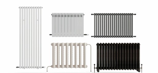 Illustration of a heater radiator isolated on white background
